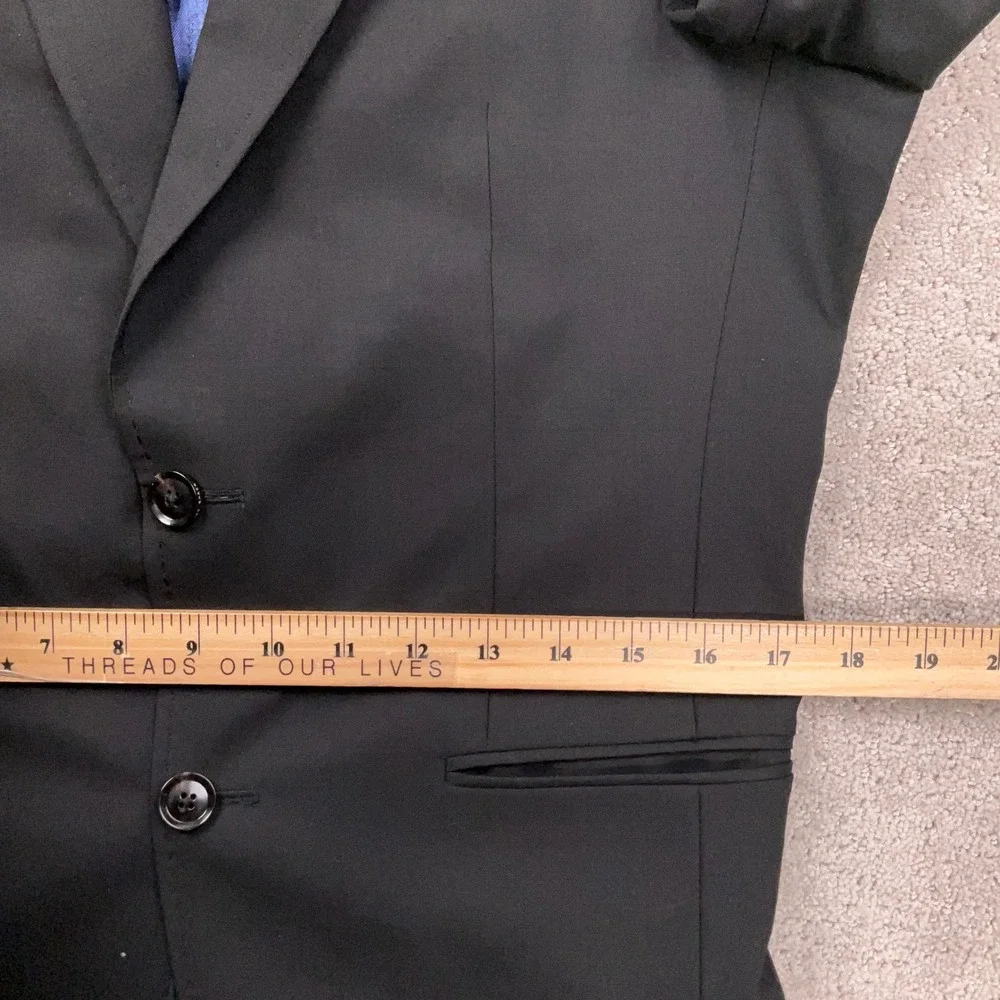 Ted Baker London Blazer‎ Mens 38R Black Jay CT Black Wool 2 Button Suit Jacket